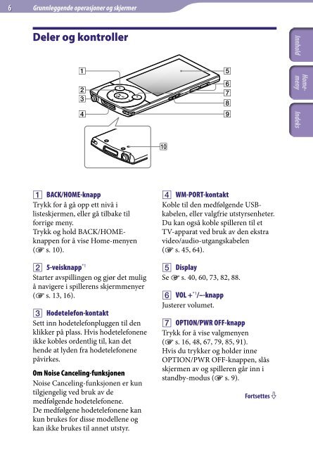 Sony NWZ-A845 - NWZ-A845 Consignes d&rsquo;utilisation Norv&eacute;gien