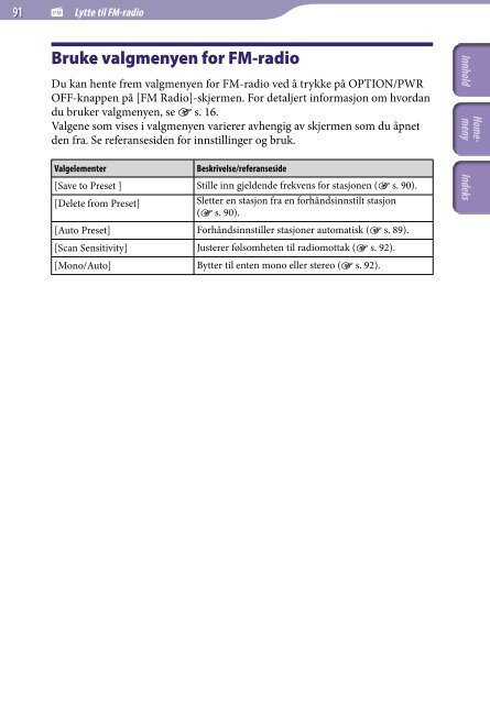 Sony NWZ-A845 - NWZ-A845 Consignes d&rsquo;utilisation Norv&eacute;gien