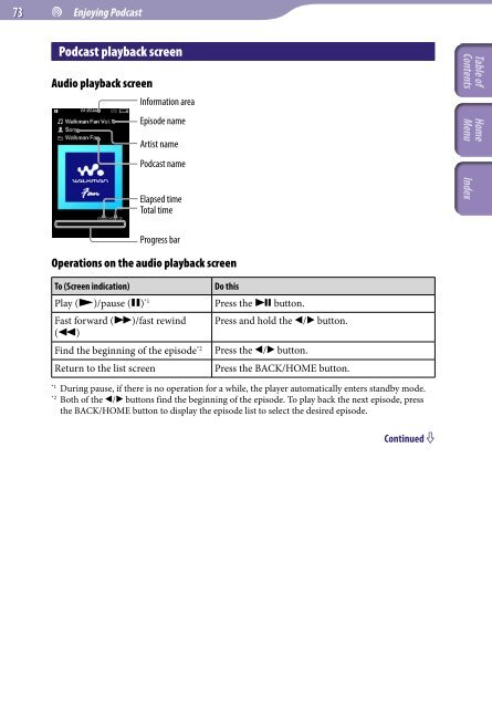 Sony NWZ-A845 - NWZ-A845 Consignes d&rsquo;utilisation Anglais