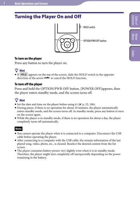 Sony NWZ-A845 - NWZ-A845 Consignes d&rsquo;utilisation Anglais