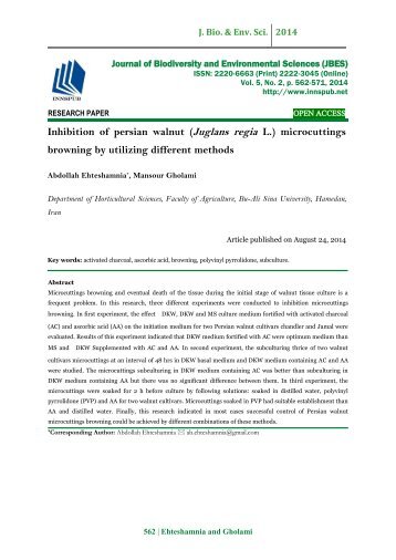 Inhibition of persian walnut (Juglans regia L.) microcuttings browning by utilizing different methods