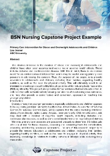 BSN Nursing Capstone Example