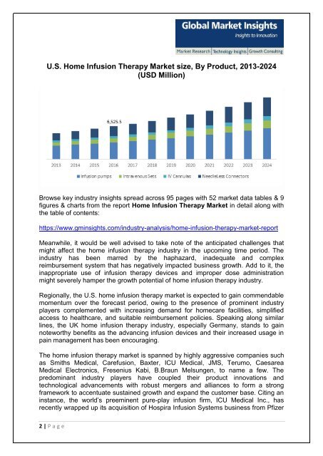 Home Infusion Therapy Market growing at 9.0% from 2017 to 2024