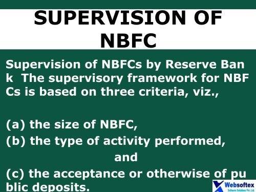 What are the NON Banking Financial Intermediaries, NBFC RBI, NBFC Example