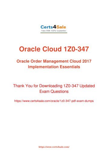 [2017] 1Z0-347 Exam Material - Oracle 1Z0-347 Dumps
