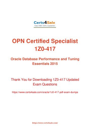 [2017] 1Z0-417 Exam Material - Oracle 1Z0-417 Dumps