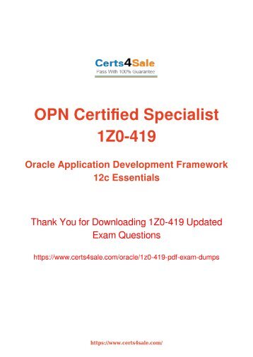 [2017] 1Z0-419 Exam Material - Oracle 1Z0-419 Dumps