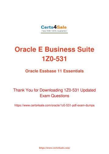 [2017] 1Z0-531 Exam Material - Oracle 1Z0-531 Dumps