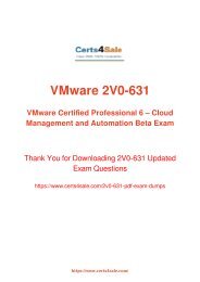 [2017] 2V0-631 Exam Material - VMware 2V0-631 Dumps