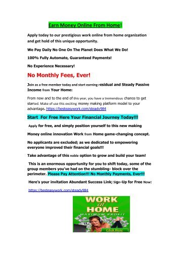 Earn Money Online From Home!