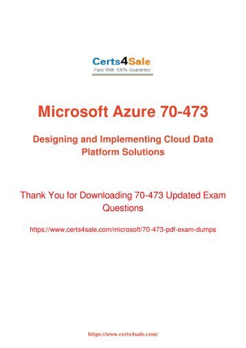 [2017] 70-473 Exam Material - Microsoft 70-473 Dumps