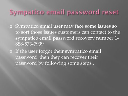 sympatico email password reset