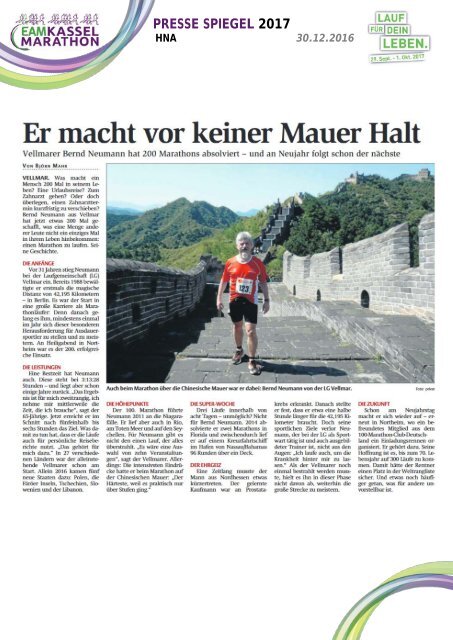 EAM Kassel Marathon - Pressespiegel 2017