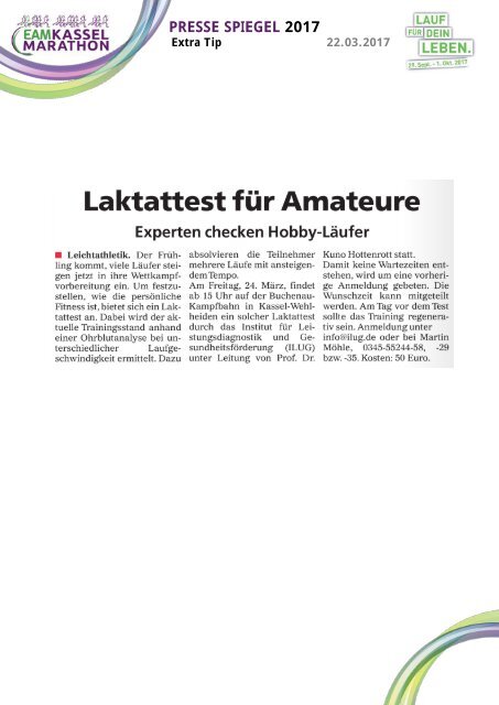 EAM Kassel Marathon - Pressespiegel 2017