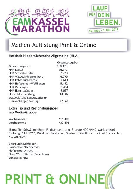 EAM Kassel Marathon - Pressespiegel 2017