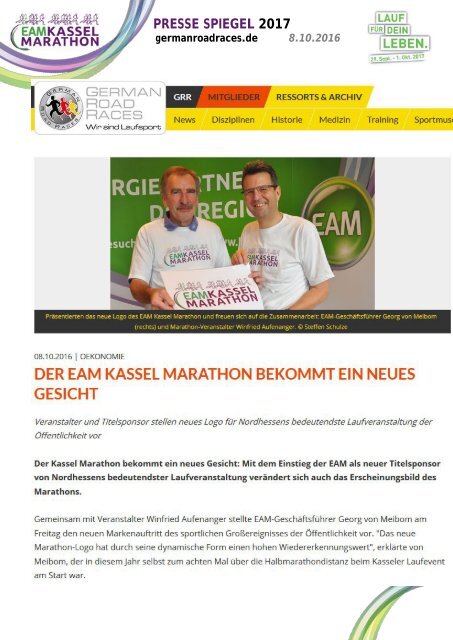 EAM Kassel Marathon - Pressespiegel 2017