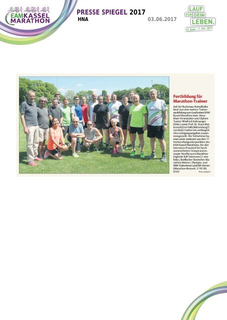 EAM Kassel Marathon - Pressespiegel 2017