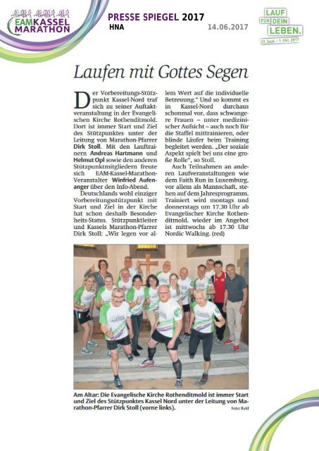 EAM Kassel Marathon - Pressespiegel 2017