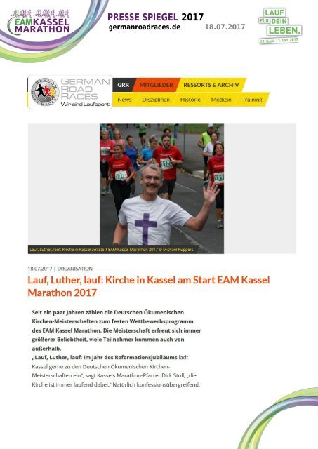 EAM Kassel Marathon - Pressespiegel 2017