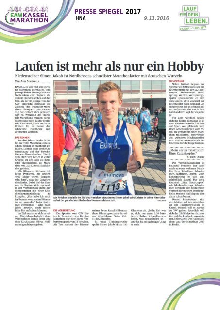 EAM Kassel Marathon - Pressespiegel 2017