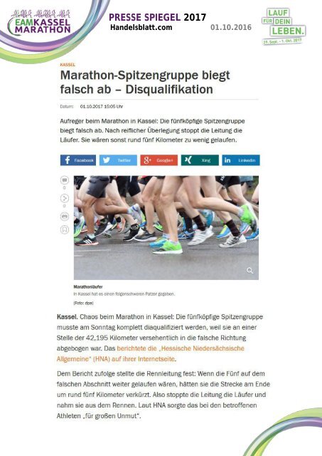 EAM Kassel Marathon - Pressespiegel 2017