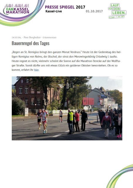 EAM Kassel Marathon - Pressespiegel 2017