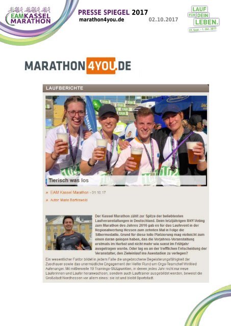 EAM Kassel Marathon - Pressespiegel 2017