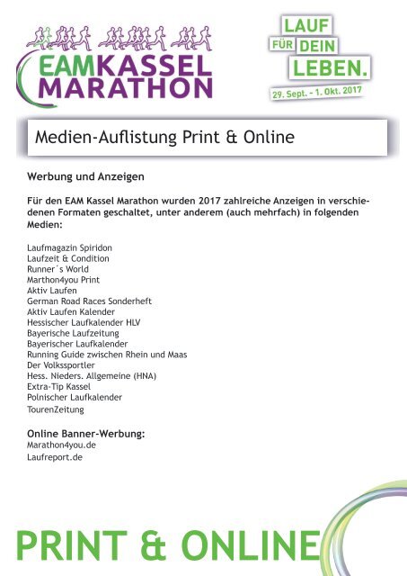 EAM Kassel Marathon - Pressespiegel 2017