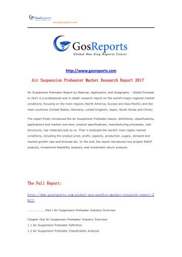 Air Suspension Preheater Market Research Report 2017