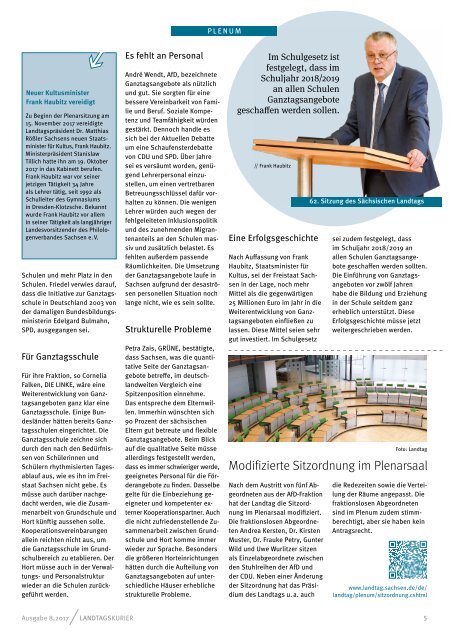 Landtagskurier, Ausgabe 8/2017