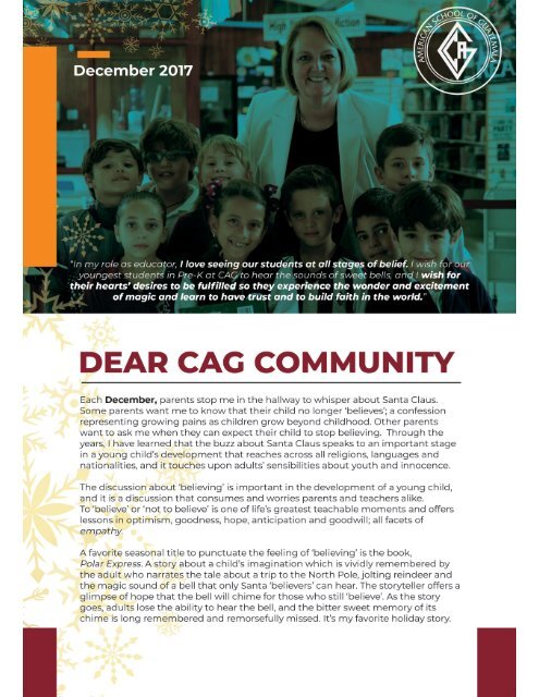 Holiday Message from CAG General Director