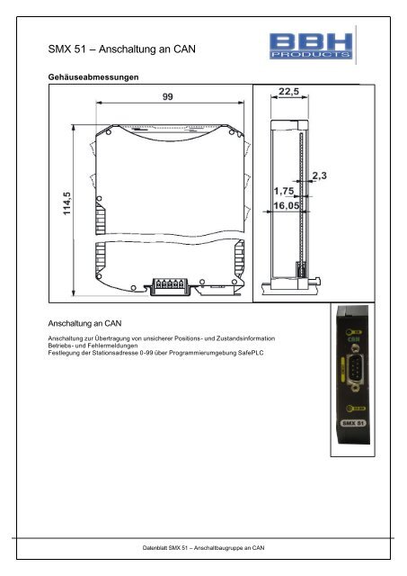 SMX 51 â Anschaltung an CAN - BBH