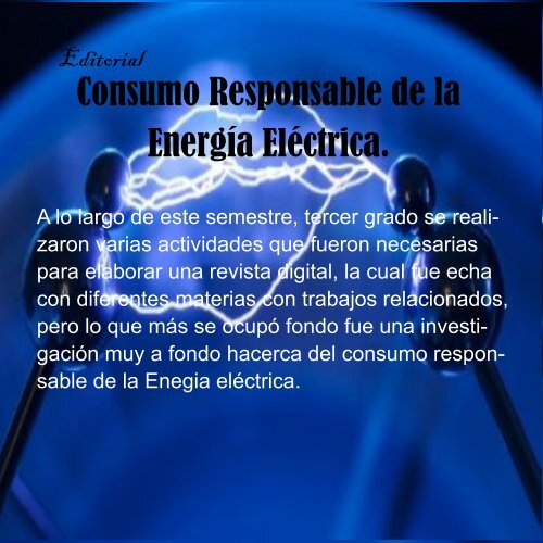 REVISTA SOBRE CONSUMO RESPONSABLE DE LA ENERGÍA ELÉCTRICA