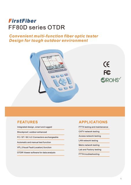 FirstFiber New Smart OTDR FF80D