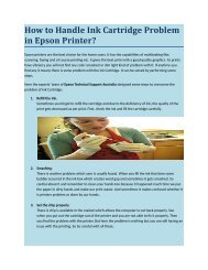 How to Handle Ink Cartridge Problem in Epson Printer?