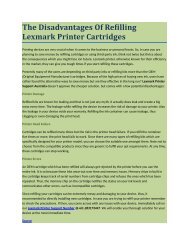 The Disadvantages Of Refilling Lexmark Printer Cartridges