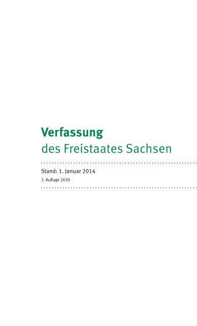 Verfassung des Freistaates Sachsen