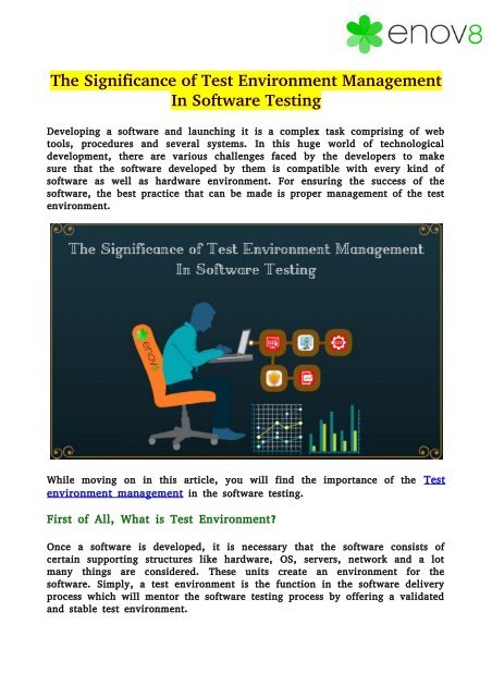 The Significance of Test Environment Management In Software Testing