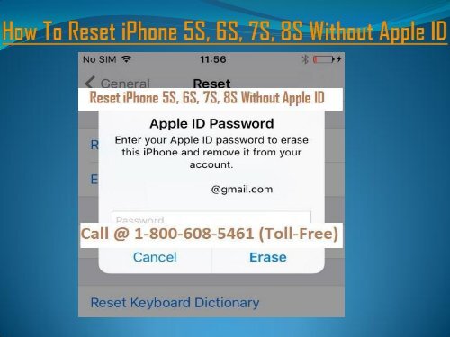 How To Reset iPhone 5S, 6S, 7S, 8S Without Apple ID? 18006085461