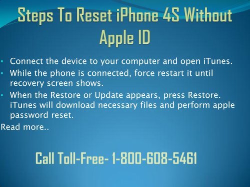 How To Reset iPhone 5S, 6S, 7S, 8S Without Apple ID? 18006085461