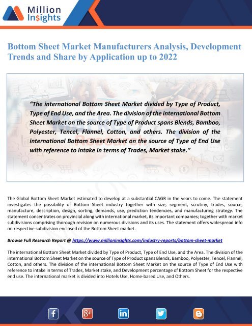 Bottom Sheet Market Manufacturers Analysis, Development Trends and Share by Application up to 2022