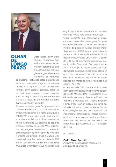 REVISTA MAIS SEBRAE EDIÇÃO DEZEMBRO A FEVEREIRO DE 2017