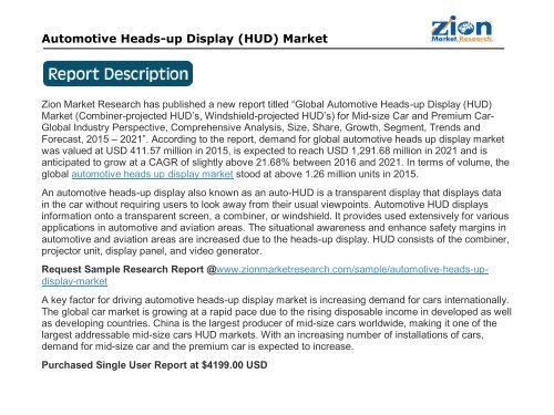 Automotive Heads-up Display (HUD) Market 1