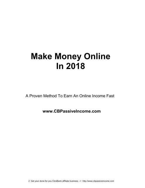 Make Money Online In 2018