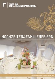 Hochzeiten und Familienfeiern im Van der Valk Hotel Berlin Brandenburg
