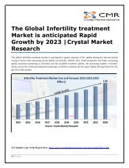 The Global Infertility treatment Market is anticipated Rapid Growth by 2023