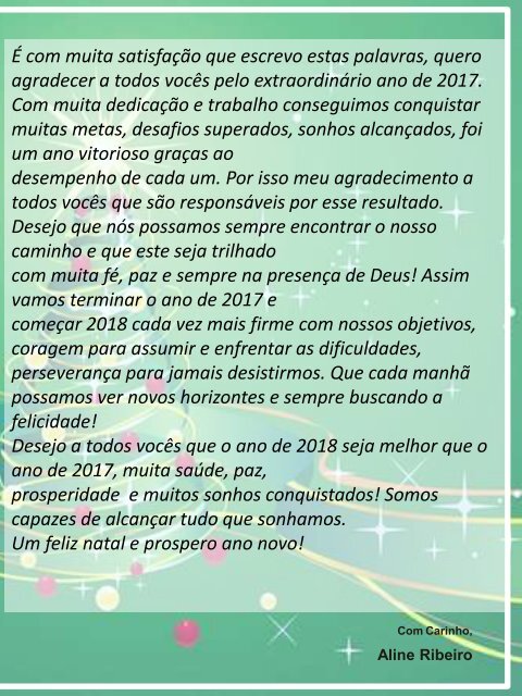 REVISTA DA UNIDADE FILHAS DO REI - DEZEMBRO 2017