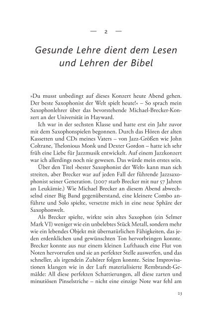 Bobby Jamieson: Gesunde Lehre - 9 Merkmale