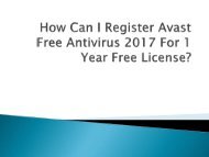 How Can I Register Avast Free Antivirus 2017 For 1 Year Free License