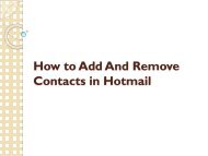 How to Add And Remove Contacts in Hotmail